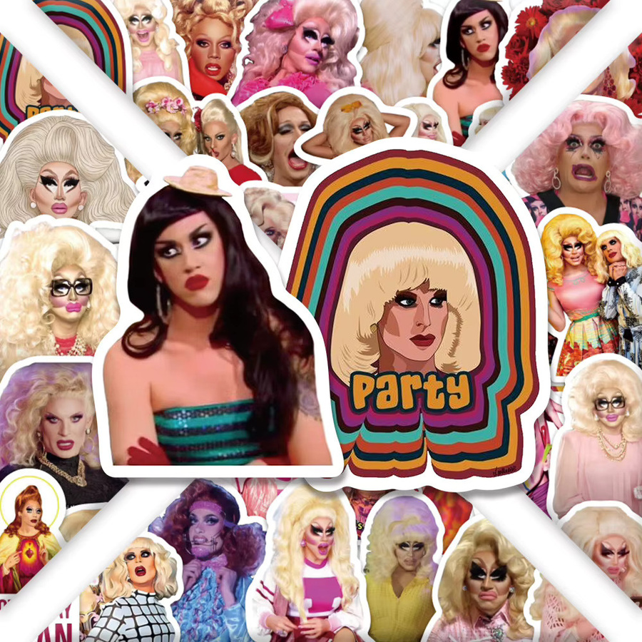 54er Set GOGOTU RuPauls Drag Race Aufkleber Multicolor für Laptop, Auto und Gepäck - Bild 2