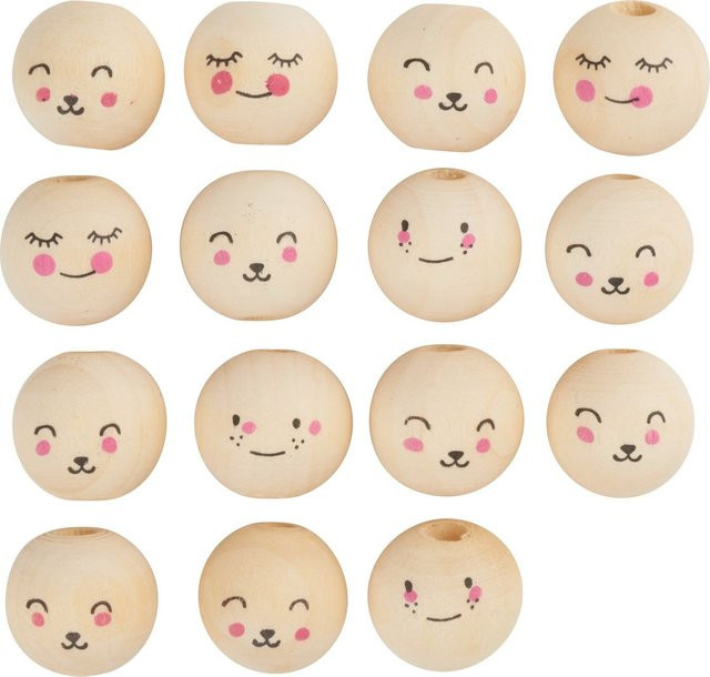 Folia Holzkugeln mit Gesicht Cute Faces - Bild 1