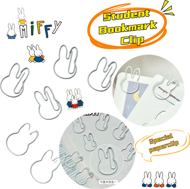 Miffy Kaninchen Büroklammer aus Metall in Silber für Schule und Büro - Bild 1