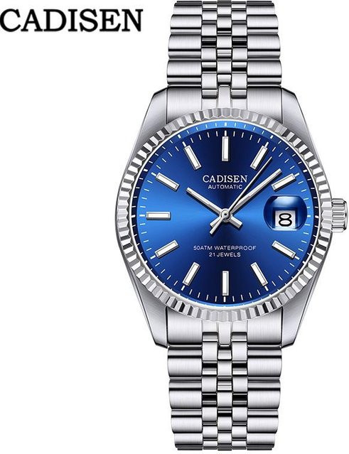 CADISEN Armbanduhr Automatik, Edelstahl, Blau, 38 mm, Herren - Bild 1