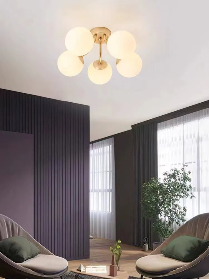 OSABO Moderne Deckenleuchte in Weiß mit Kugelglas für Schlafzimmer Wohnzimmer und Flur - Bild 3
