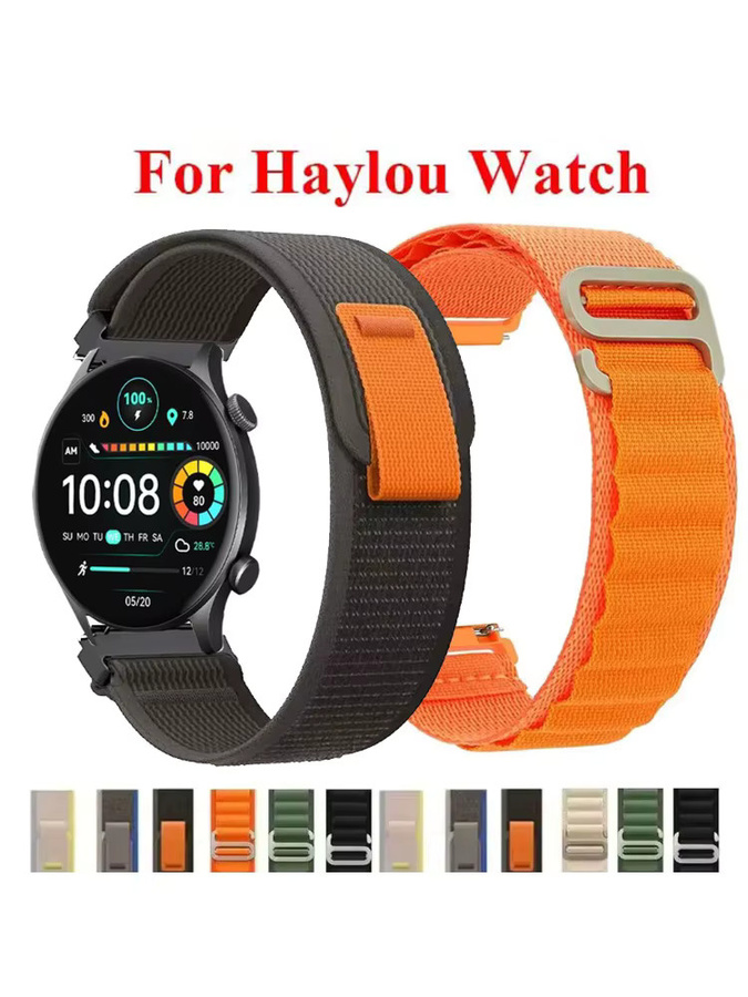 Haylou Uhrenarmband Nylon, 22 mm, Schwarz, Unisex - Bild 5