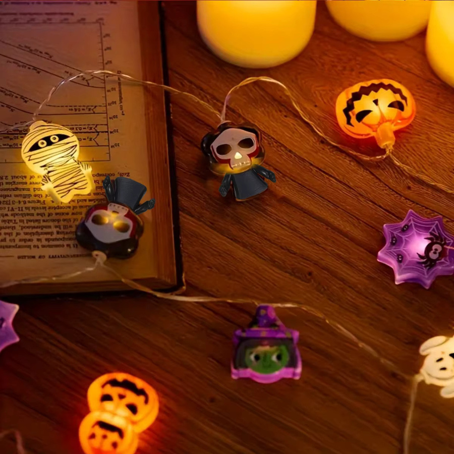 Peach Forest Halloween LED Lichterkette in Mehrfarbig mit verschiedenen Motiven für Haus und Garten - Bild 2