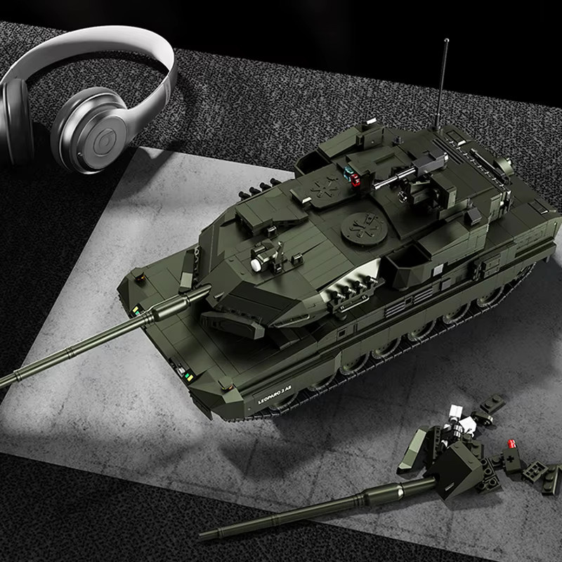 GUCAA Leopard 2A8 Kampfpanzer Bausteine Set, Militär Spielzeug Panzer in Grün aus Kunststoff - Bild 3
