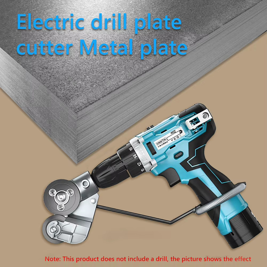 Alloet Elektrische Bohrmaschinen-Plattenschere in Silber zum Schneiden von Metall und Eisen - Bild 2