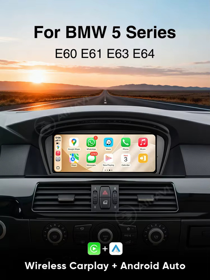 AINAVI Autoradio mit 9,3 Zoll HD IPS Touchscreen für BMW 5er E60 E61 E62 E63 und 3er E90 E91 E92 E93 mit kabellosem Carplay, Android Auto und Bluetooth in Schwarz - Bild 8