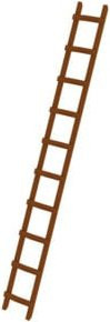 MUNK Dachdecker-Auflegeleiter aus Holz mit 10 Sprossen in Braun - Bild 1
