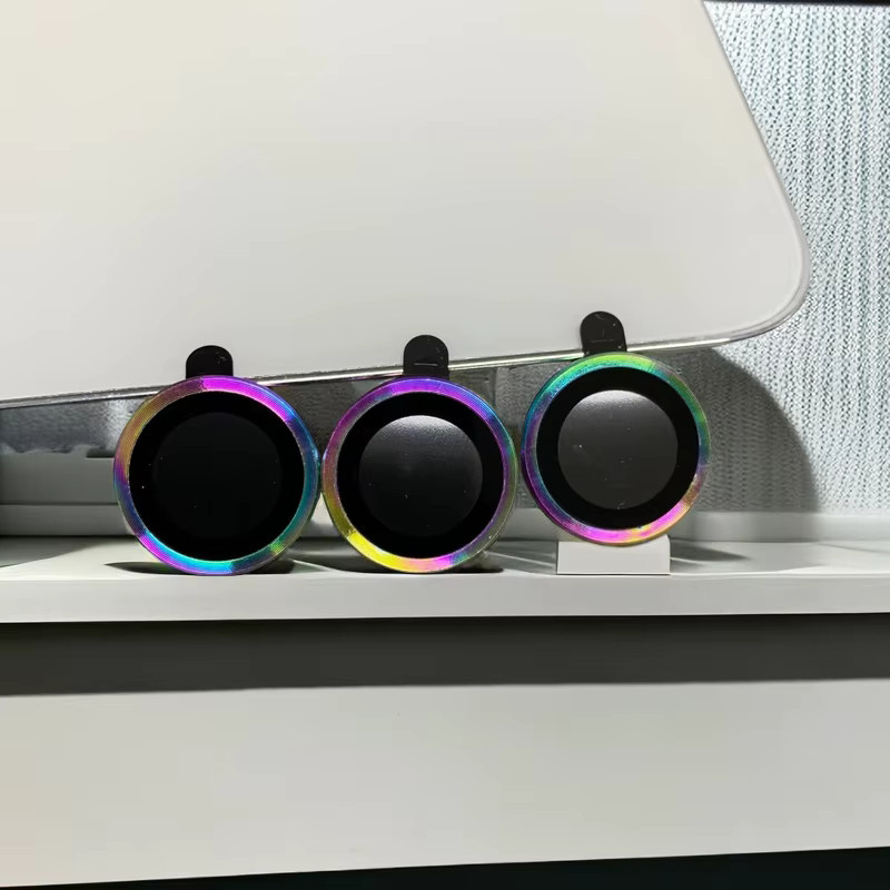 Farin Ring Kamera Objektivschutzglas Set für Apple iPhone 11 12 13 14 15 Pro Max Mini Plus in Silber - Bild 6