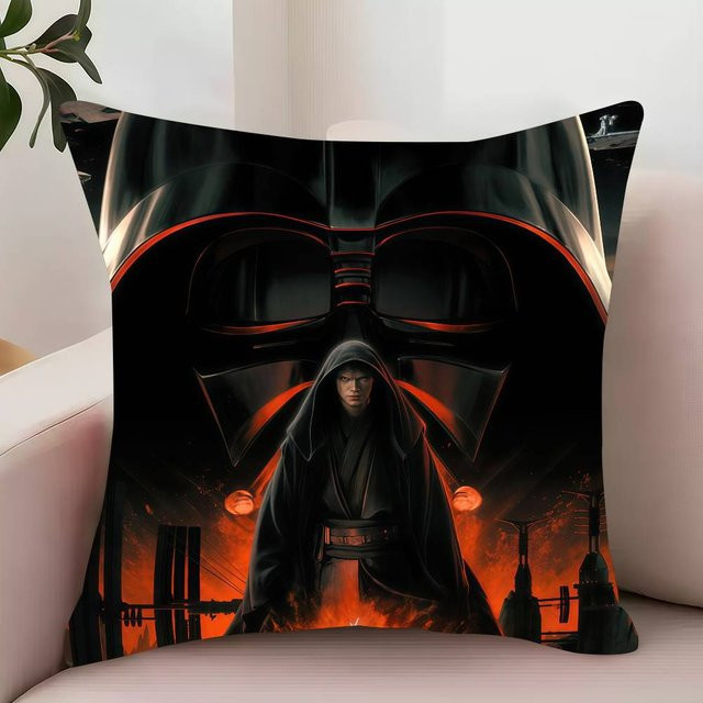MINISO S-Star Movie W-Wars Kissenbezug aus Polyester, Schwarz, B/H: 40,64 x 40,64 cm - Bild 1