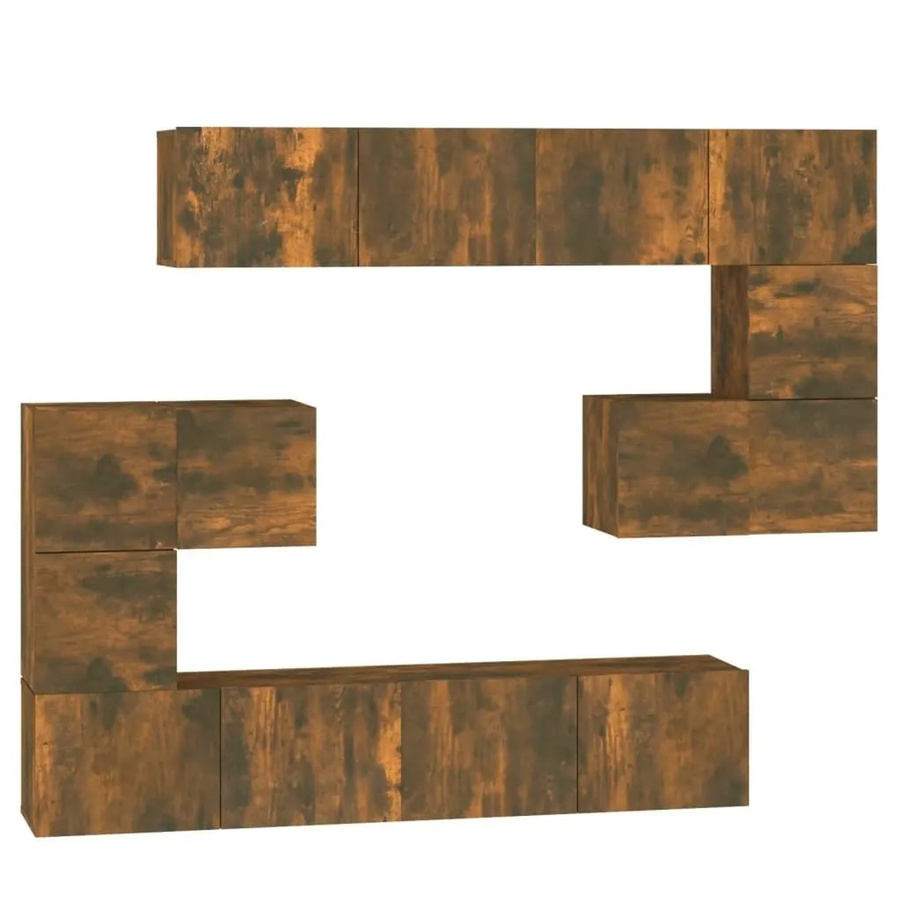 vidaXL TV-Wandschrank aus Holzwerkstoff in Räuchereiche, Braun, klassisches Design für dein Wohnzimmer - Bild 2