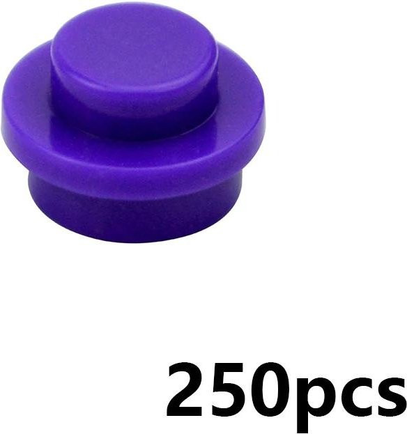 MOC Bausteine Rund 1x1 Punkt, DIY Bausteine, 250-teiliges Set, violett, ab 6 Jahren - Bild 1