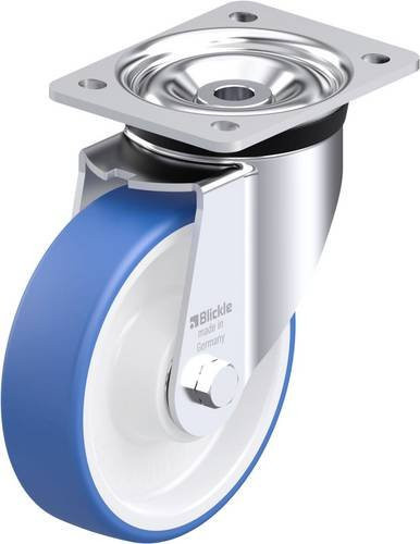 Blickle LK-POTHS 160K Stahlblech-Lenkrolle in Blau mit 160 mm Rad-Durchmesser und 400 kg Tragfähigkeit - Bild 1