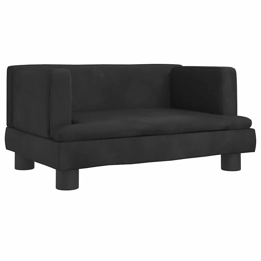 vidaXL Hundebett Sofa in Schwarz aus Samt, B/T/H: 60 x 40 x 30 cm - Bild 2