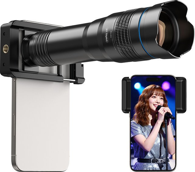 Apexel Professionelles 36x Tele-Zoom-Kameraobjektiv für iPhone und Samsung Smartphones in Schwarz - Bild 1
