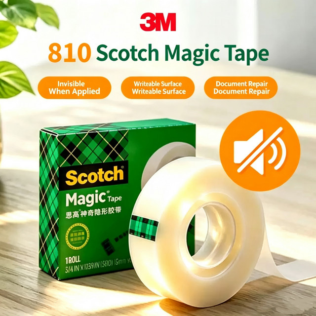 3M Scotch 810 Unsichtbares Klebeband Transparent Handreißbar und Beschreibbar - Bild 1