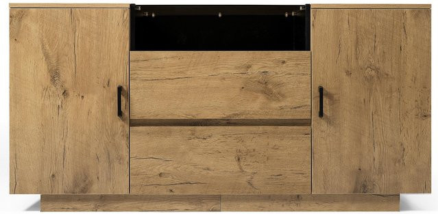 AB Store Sideboard Kommode in Naturfarben mit 2 Schubladen und 2 Schränken, B/T/H: 140 x 40 x 70 cm - Bild 1