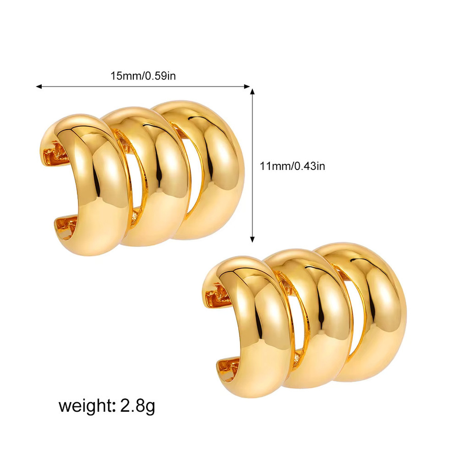 amofa Clip-Ohrring Edelstahl, Gold, Damen - Bild 5