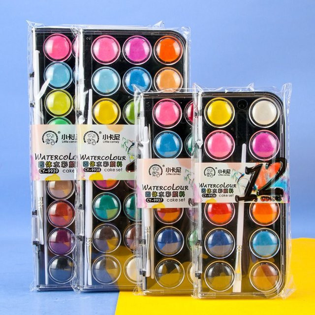 Aquarell Malset mit Metallic Glitter Pigmenten in einer Kunststoffbox, Mehrfarbig - Bild 1