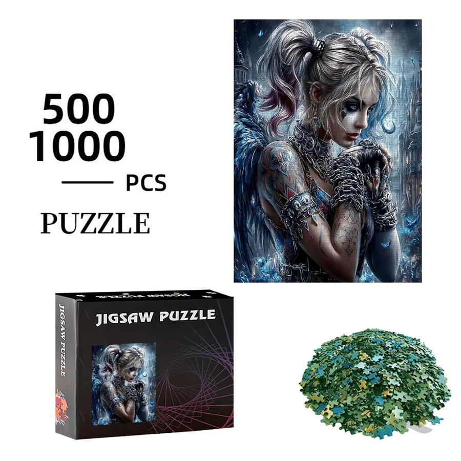 AZNM Flügel und Tattoos Puzzle, bunt/mehrfarbig - Bild 2
