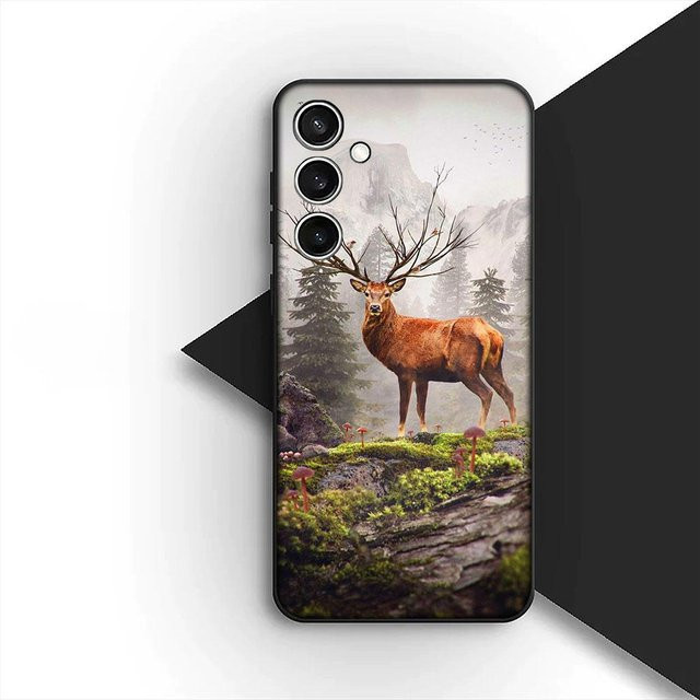 Handyhülle mit Hirsch und Wald Motiv für Samsung Galaxy A06 A12 A13 A14 A23 A26 A35 A36 A50 A51 A53 A54 A55 in Multicolor - Bild 1