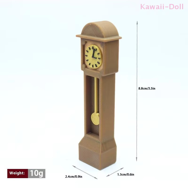 DIAPER&CORED Mini Retro Stehende Uhr, Modell Miniatur Holz Bodenuhr Großvater Uhr Puppenhaus Möbel Modell - Bild 2
