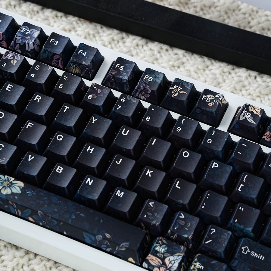 Jaycomia PBT-Tastenkappen mit seitlicher Beleuchtung im Cherry-Profil für mechanische Tastaturen, 131 Tasten, multilingual (Deutsch, Spanisch, Arabisch, Französisch, Russisch, Koreanisch) - Bild 3
