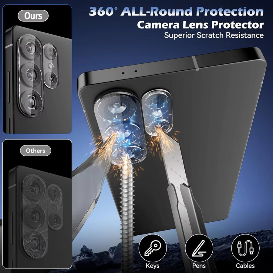Set aus 1 bis 5 Kameraschutz aus gehärtetem Glas für Samsung Galaxy S26 S25 S24 S23 S22 Ultra Plus, transparente Rückseiten-Objektivabdeckung für HD-Klarheit - Bild 3