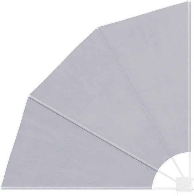 Faltbarer Balkonsichtschutz Yiwydaa aus Polyester und Stahl, Farbe Grau, B/H: 140 x 140 cm - Bild 1