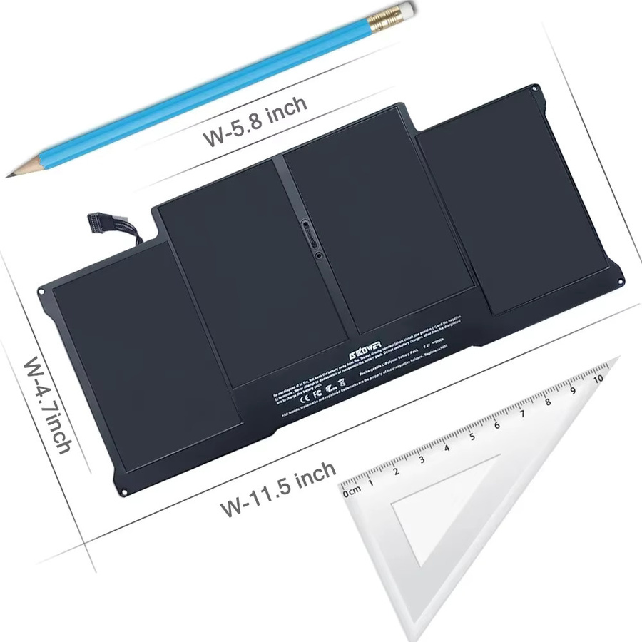 SKOWER Hochleistungs-Laptop-Akku für Apple MacBook Air 11 und 13 Zoll, Modelle A1375 A1406 A1405 A1377 A1466 A1370 A1369 A1465, Schwarz - Bild 4