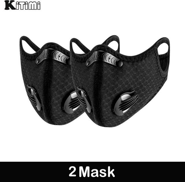 SafeWear Atmungsaktive Halbmaske in Schwarz mit 4 Ersatzpolstern und 2 Auslassventilen für Radfahren und Outdoor-Arbeiten - Bild 1