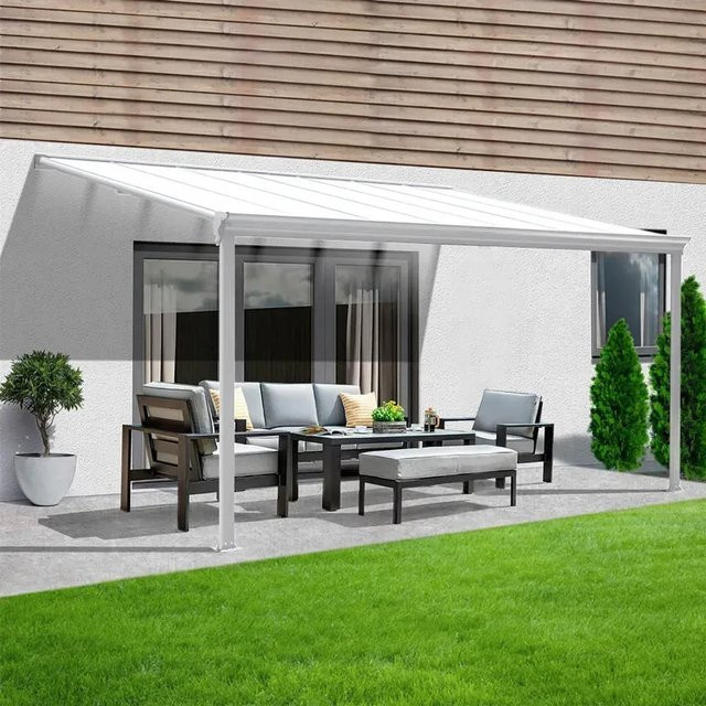 Home Deluxe Terrassenüberdachung Solis aus Aluminium und Polycarbonat in Weiß, B/T/H: 312 x 303 x 226/278 cm - Bild 1