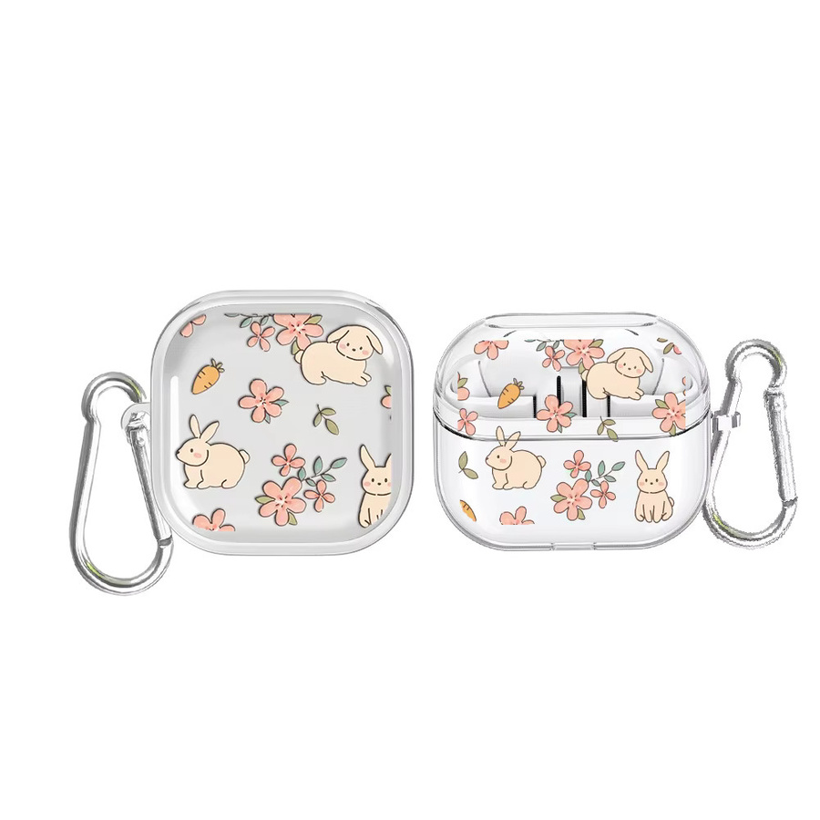Transparente Schutzhülle mit Blumen und kleinen Tieren für Samsung Galaxy Buds 3 Pro, 3 FE, Live 2 und 4 Pro - Bild 3