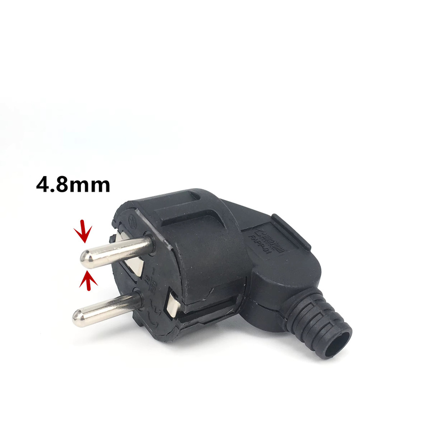 Euro Steckdose Stecker Adapter Schuko für Deutschland und Frankreich mit Schraubanschlüssen als EU Ersatzstecker für deine Stromversorgungsleitung in Schwarz oder Weiß - Bild 1