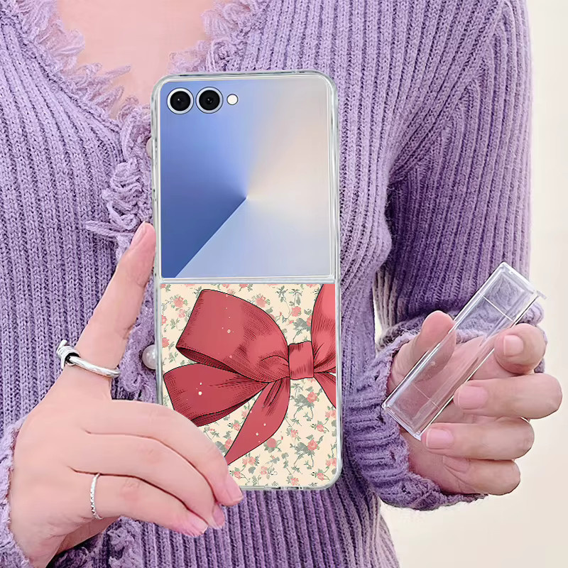 Handyhülle mit buntem Schleifenmuster für Samsung Galaxy Z Flip 7 FE, Z Flip 6, Z Flip 5, Z Flip 4, Z Flip 3 5G, transparente harte PC-Schutzhülle, Multicolor - Bild 3