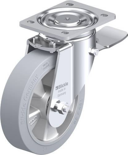 Blickle Lenkrolle LH-ALEV 180K-ST-SG mit Feststeller in Grau, Rad-Durchmesser: 180 mm, Tragfähigkeit: 450 kg - Bild 1