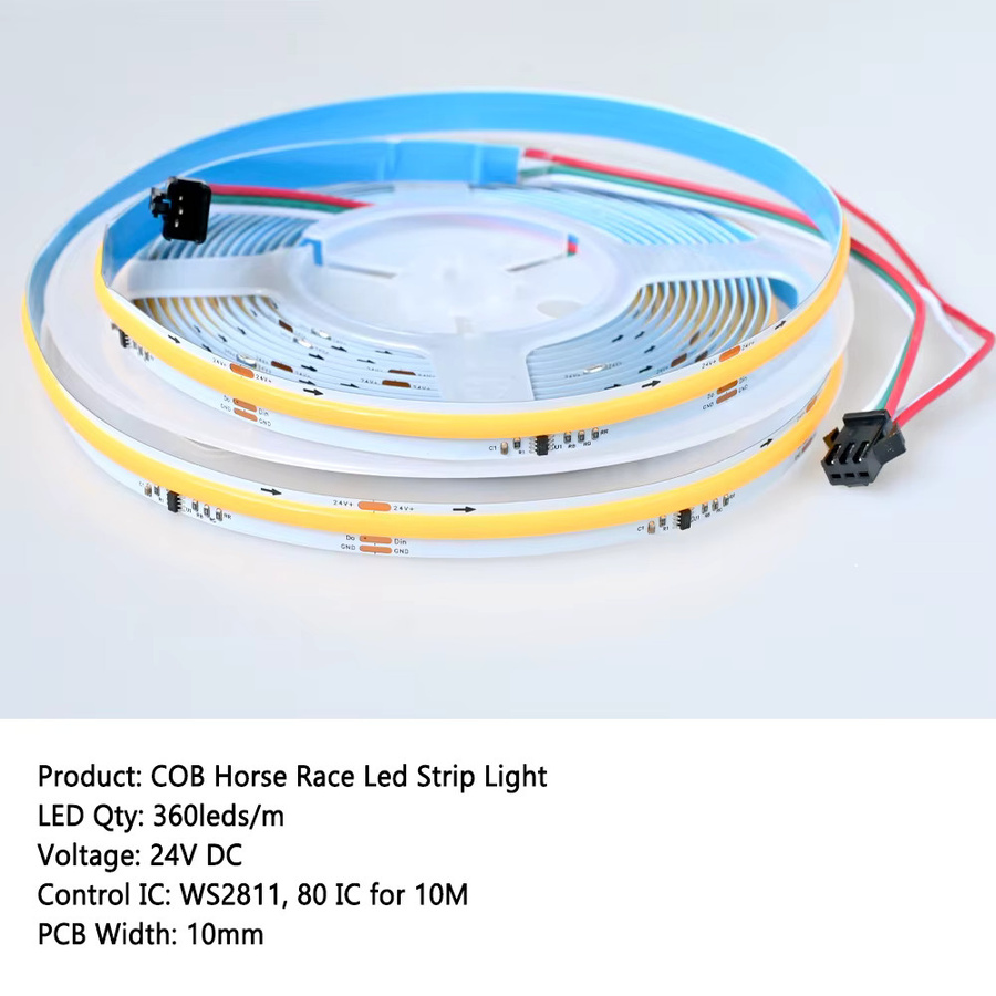 CENFAYA COB LED-Streifen Set mit PIR-Bewegungssensor, 24V, dimmbar und mit Timer, weißes lineares Lauflicht-Set - Bild 3