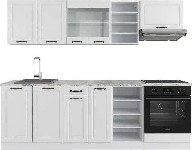 Vicco Küchenzeile R-Line Landhaus Weiß, Breite: 240 cm - Bild 2