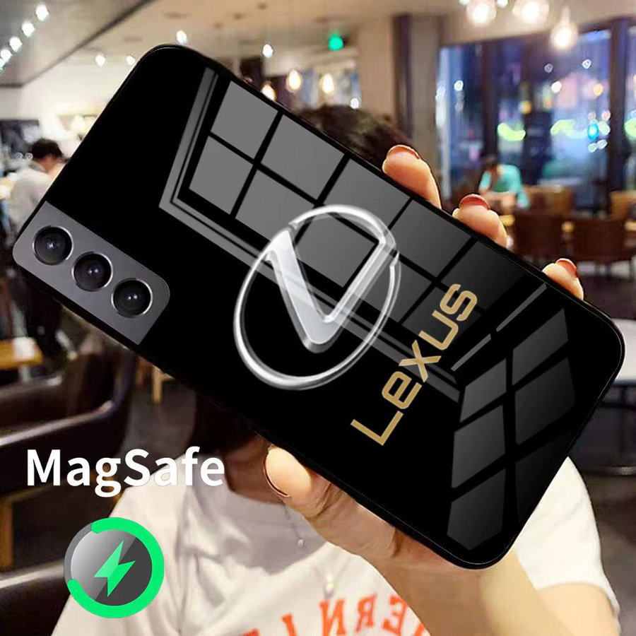 Lexus Luxuriöse Mode Handyhülle mit MagSafe für Samsung Galaxy S25 S24 FE S23 S22 S21 S20 FE Ultra Plus in Schwarz - Bild 2