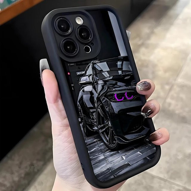 Schwarze Sportwagen Handyhülle für Samsung Galaxy A-Serie 4G und 5G Rückseiten-Cover - Bild 1