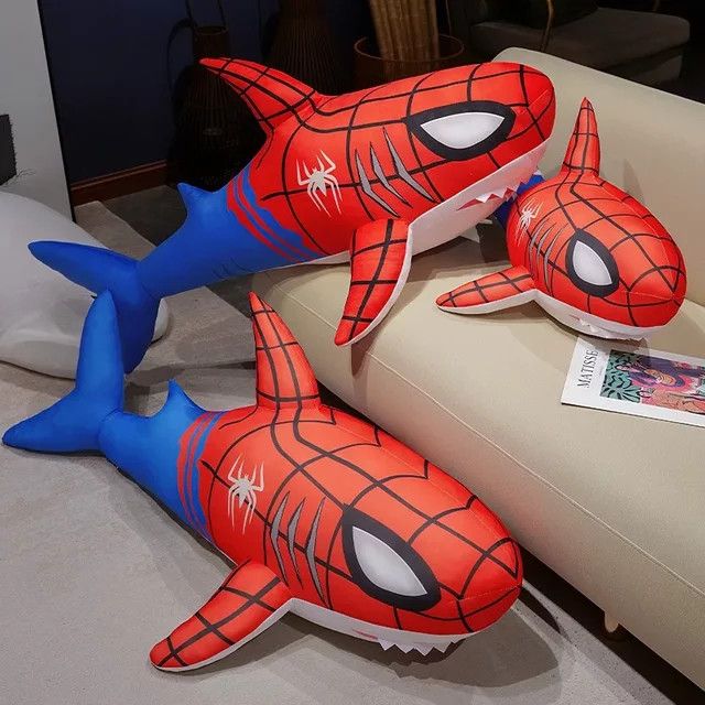 Potdemiel Spider Man Hai Kissen Kreatives Design Waschbares Gefülltes Rückenkissen für deine Wohnkultur - Bild 1