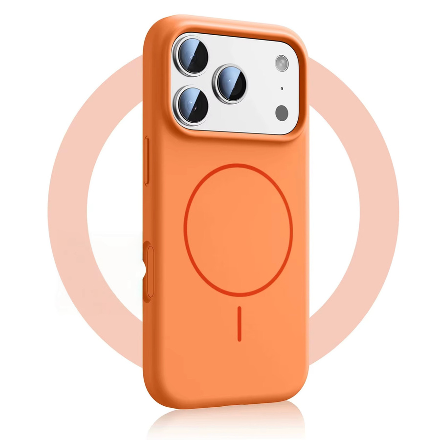 Stoßfeste Flüssigsilikon-Handyhülle für Apple iPhone 17 Pro Max, iPhone 17 Pro, iPhone 17 und iPhone 17 Air in Orange - Bild 2