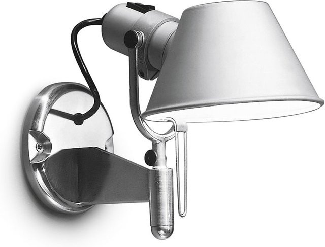 Artemide Tolomeo Faretto Wandleuchte aus Aluminium in Silber mit Schalter und verstellbarem Arm - Bild 1