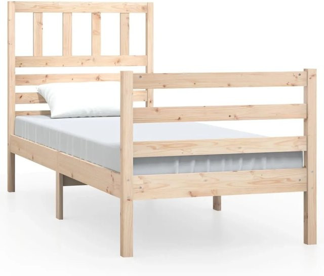 vidaXL Massivholzbett aus Kiefer in Braun und Beige, B/T/H: 75 x 190 cm - Bild 1