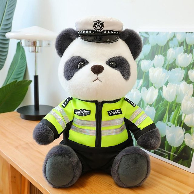 Kidsly Polizei Panda Plüsch Puppe Kissen, ab 14 Jahren - Bild 1