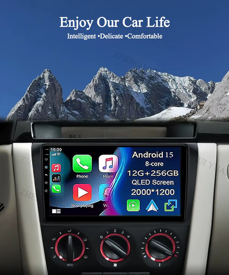 TIEYEZ Android 16 2K QLED Autoradio mit CarPlay, GPS und 4G für Mazda 3 BK BL Serie (2004 - 2009), Schwarz - Bild 5