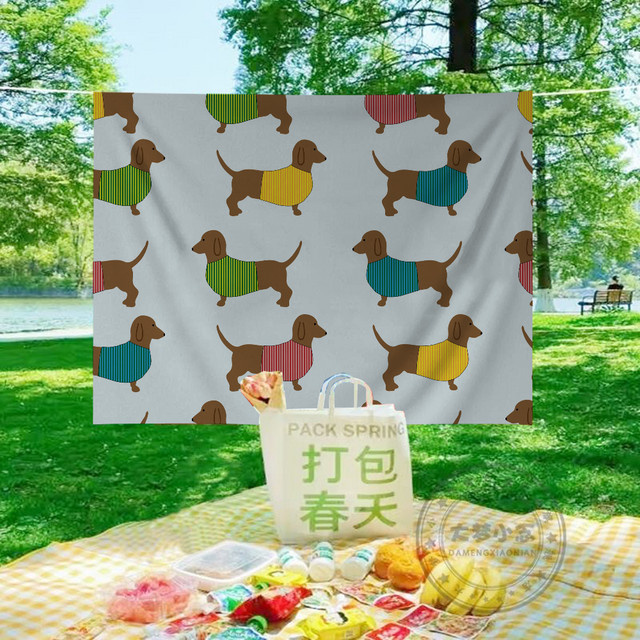 Dackel Weihnachts-Banner als hängende Dekoration für Outdoor und Camping - Bild 1