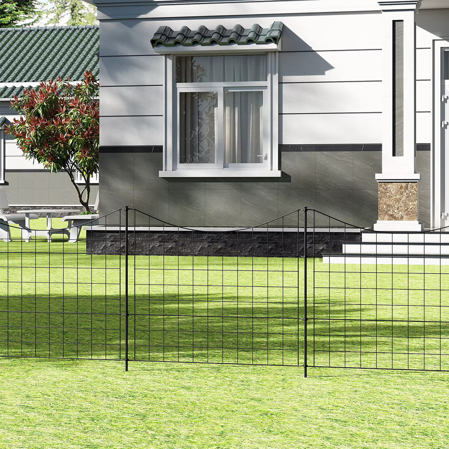 WOLTU Dekorativer Gartenzaun in Schwarz als Bogenzaun und Tierbarriere für Garten, Hof und Outdoor, B/H: 100 x 70 cm - Bild 3