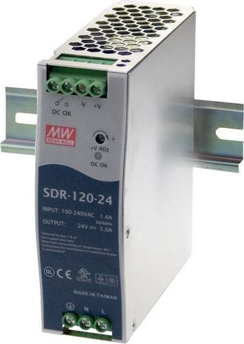 Mean Well MW SDR-120-12 Hutschienen-Netzteil 12 V/DC 10A 120W in Silber - Bild 1