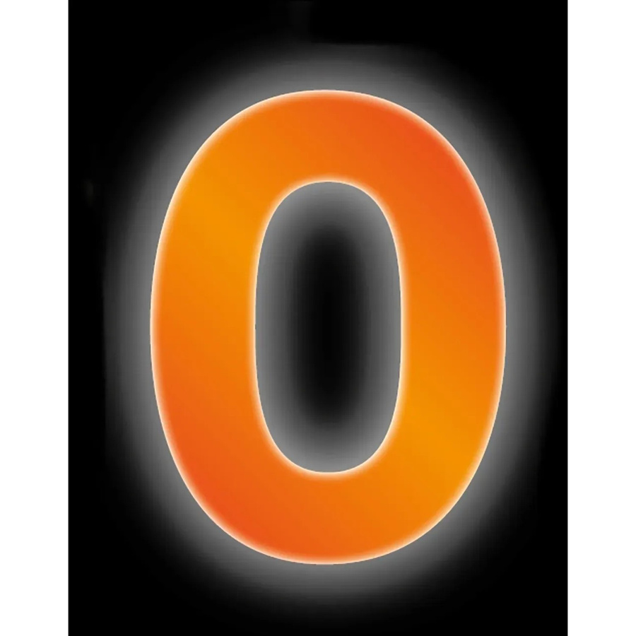 Conacord Reflektierende Klebezahl 0 in Orange, Durchmesser: 8 cm - Bild 2