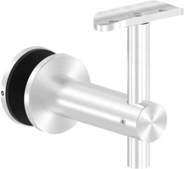 FeNau Handlaufhalter für Glas aus Edelstahl in Silber, Wandabstand: 82 mm, für Rohr: 42,4 mm - Bild 1